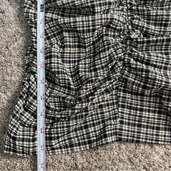 Ganni Rucked Check Plaid Top Blouse - Picture 12 of 16